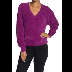 Splendid Fuzzy V-Neck Dolman Pullover Sweater